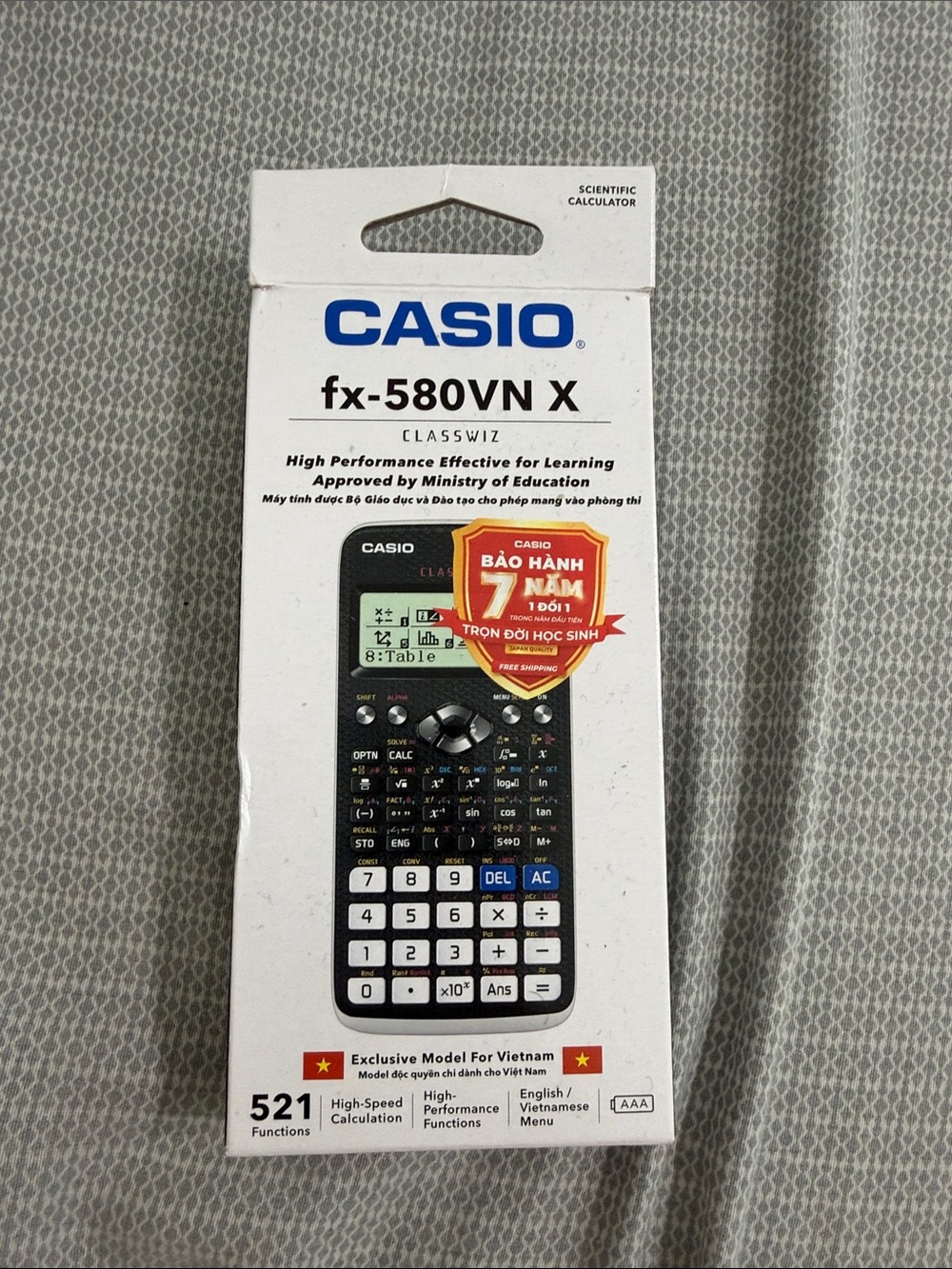 Casio fx-580VN X Scientific Calculator - Black with White & Blue Keys